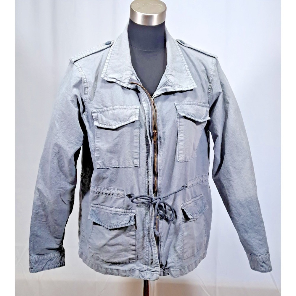 Casual Denim Collection Womens XL Grey Blue Utility‎ Field Jacket Cargo